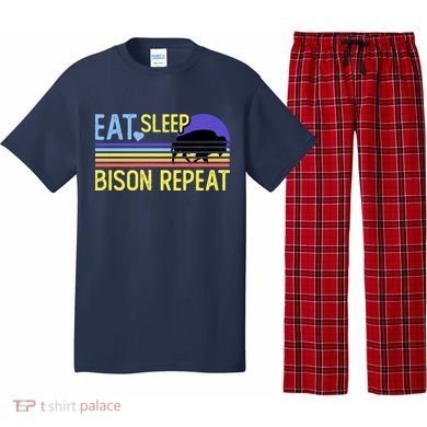 Eat Sleep Bison Repeat Pajama Set