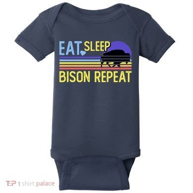 Eat Sleep Bison Repeat Baby Bodysuit