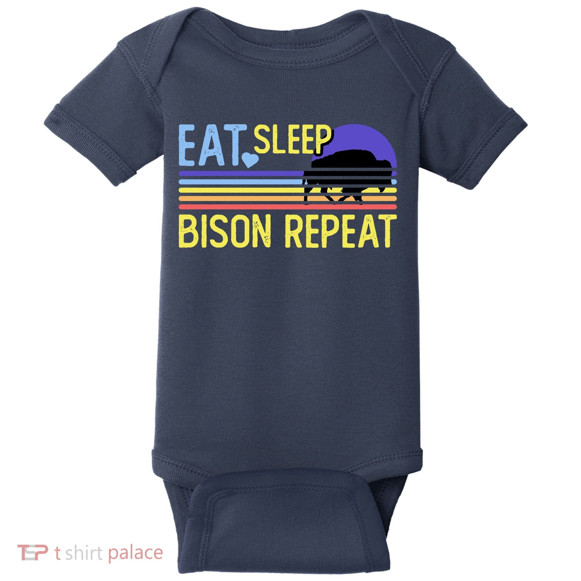 Eat Sleep Bison Repeat Baby Bodysuit