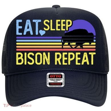 Eat Sleep Bison Repeat Hat