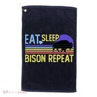 Eat Sleep Bison Repeat Golf Towel thumb 0