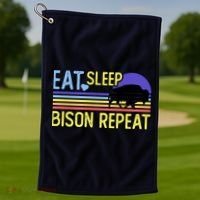 Eat Sleep Bison Repeat Golf Towel thumb 1