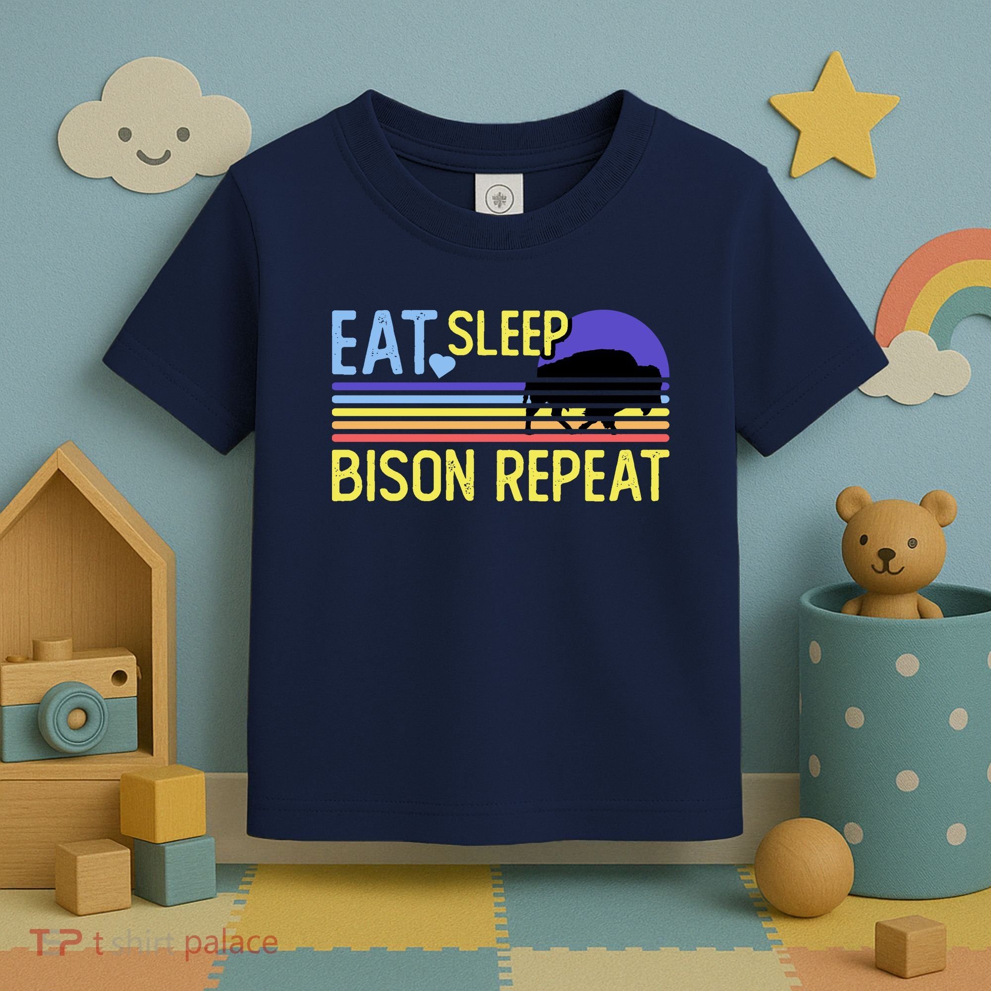 Eat Sleep Bison Repeat Toddler T-Shirt