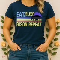 Eat Sleep Bison Repeat Women's T-Shirt thumb 2