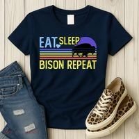 Eat Sleep Bison Repeat Women's T-Shirt thumb 3