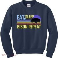 Eat Sleep Bison Repeat Kids Sweatshirt thumb 0