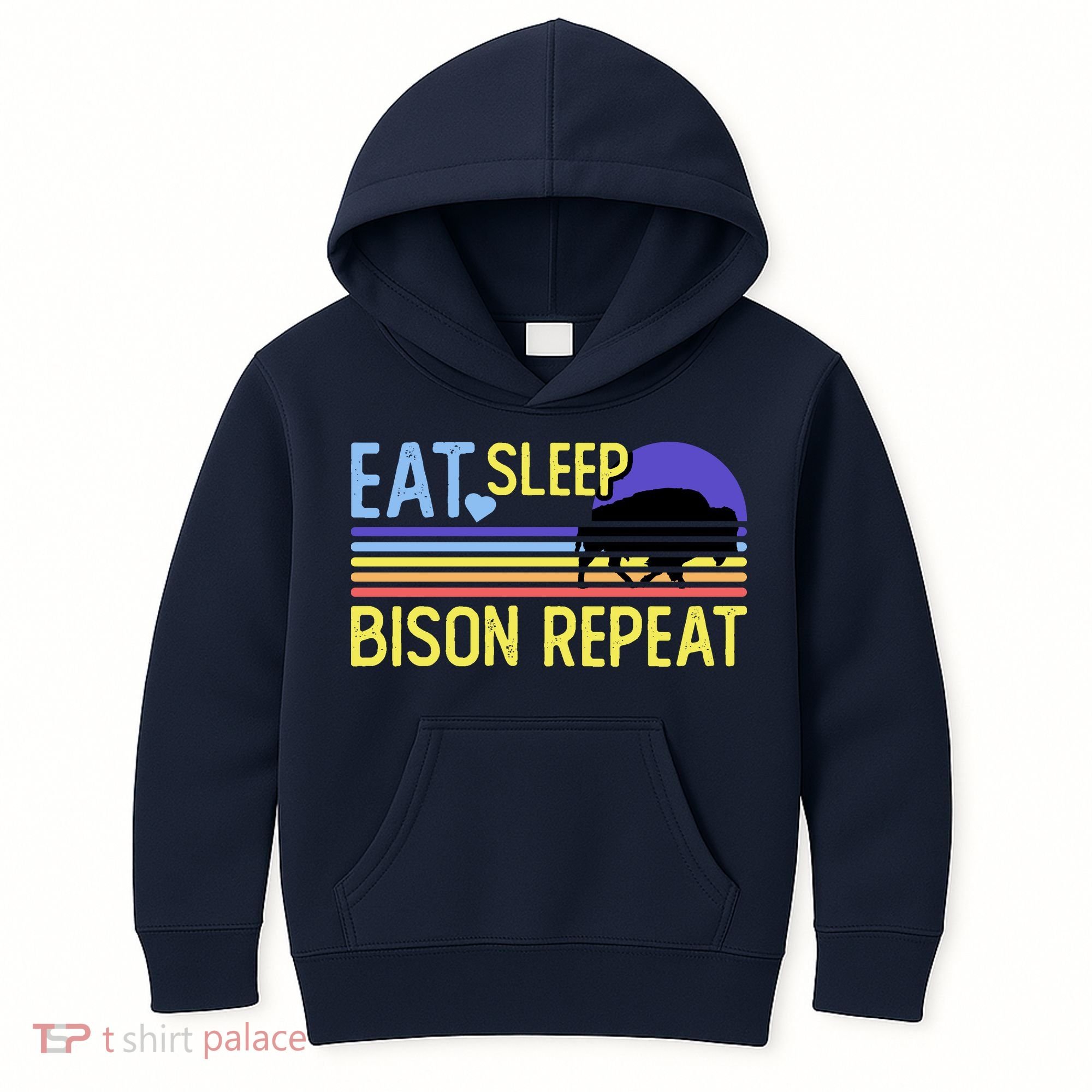 Eat Sleep Bison Repeat Kids Hoodie