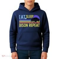 Eat Sleep Bison Repeat Kids Hoodie thumb 4