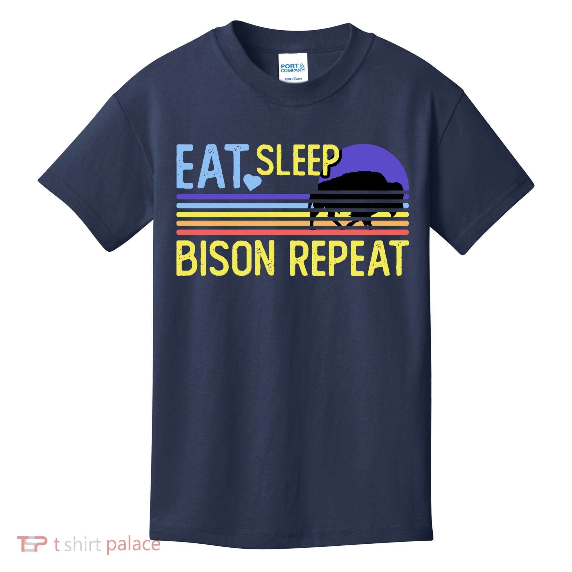 Eat Sleep Bison Repeat Kids T-Shirt