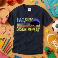 Eat Sleep Bison Repeat Kids T-Shirt thumb 3