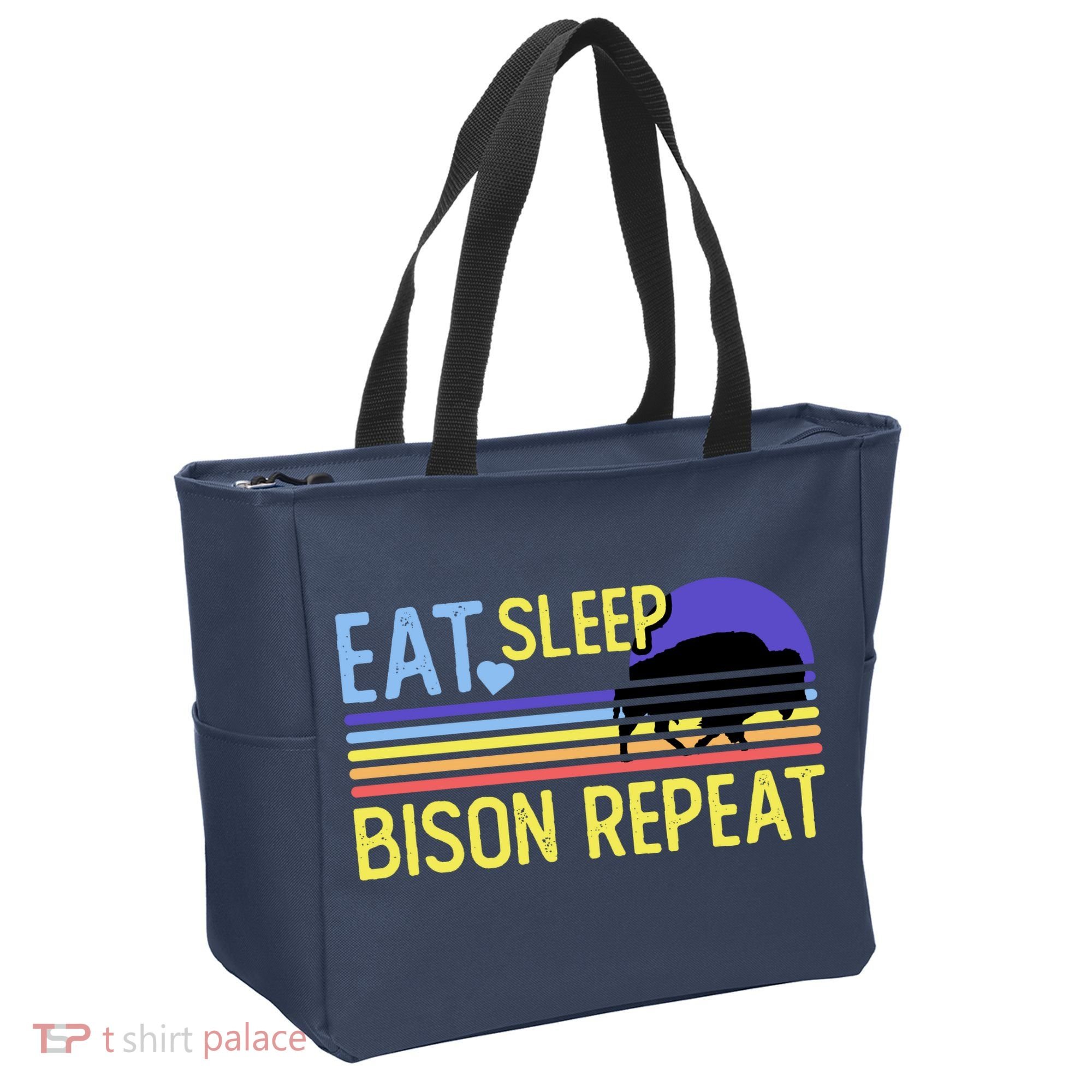 Eat Sleep Bison Repeat Tote Bag