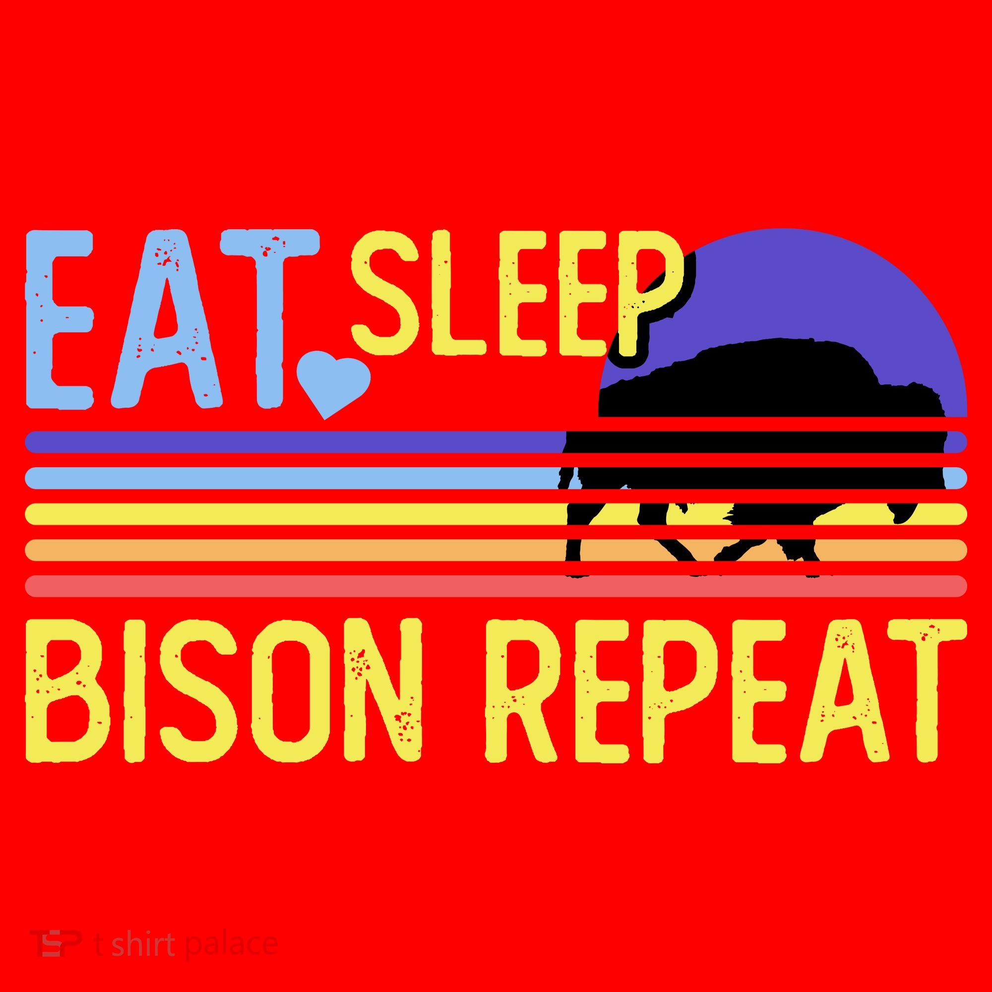 Eat Sleep Bison Repeat Santa Hat