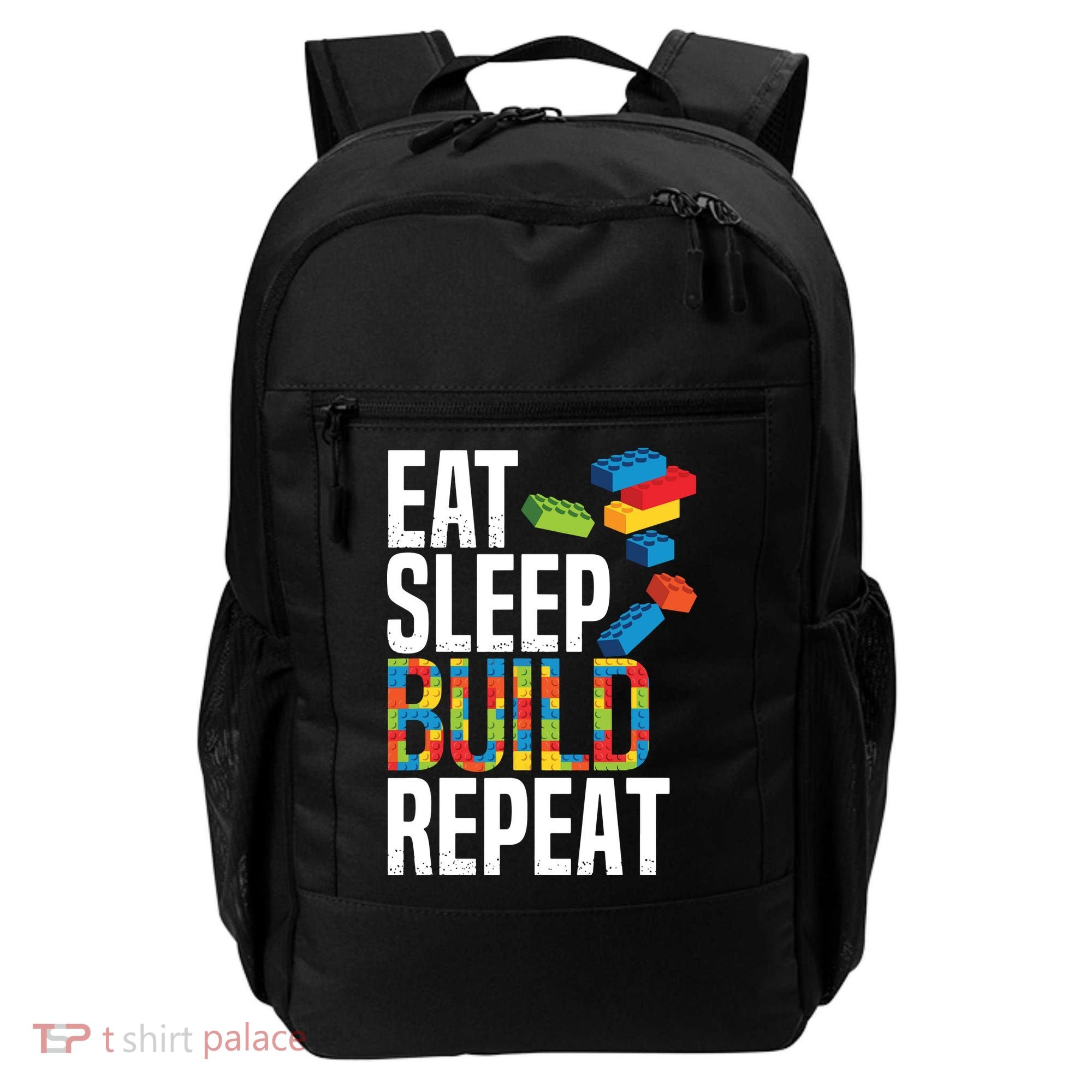 Eat Sleep Build Repeat Building Blocks Bricks Master Builder Backpack