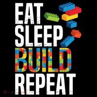 Eat Sleep Build Repeat Building Blocks Bricks Master Builder Backpack thumb 2