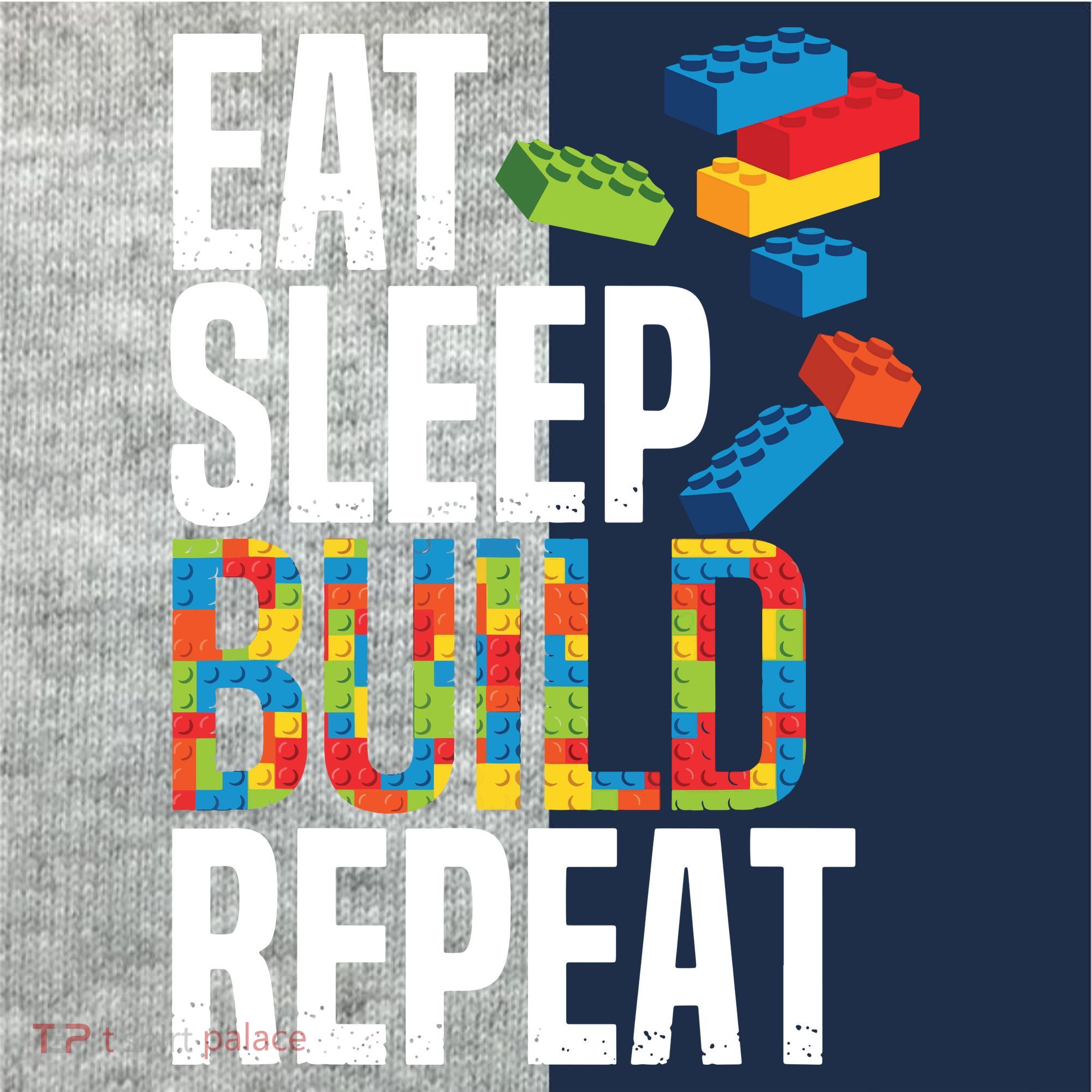 Eat Sleep Build Repeat Building Blocks Bricks Master Builder Kids Colorblock Raglan Jersey