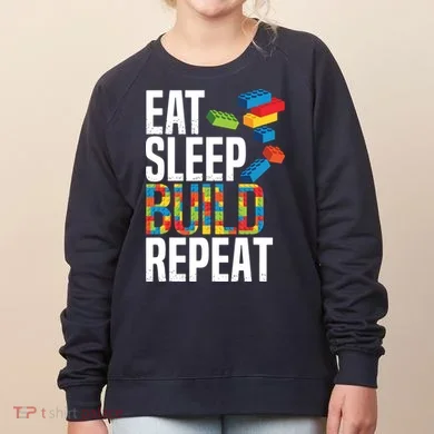 Eat Sleep Build Repeat Building Blocks Bricks Master Builder Women's Sweatshirt