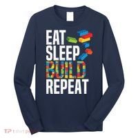 Eat Sleep Build Repeat Building Blocks Bricks Master Builder Long Sleeve Shirt thumb 0