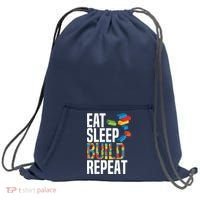 Eat Sleep Build Repeat Building Blocks Bricks Master Builder Sweatshirt Cinch Pack Bag thumb 0
