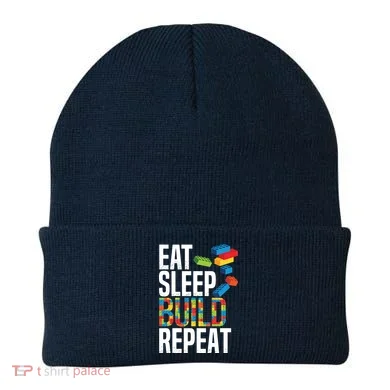 Eat Sleep Build Repeat Building Blocks Bricks Master Builder Beanie