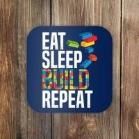 Eat Sleep Build Repeat Building Blocks Bricks Master Builder Coaster thumb 0