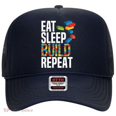 Eat Sleep Build Repeat Building Blocks Bricks Master Builder Hat
