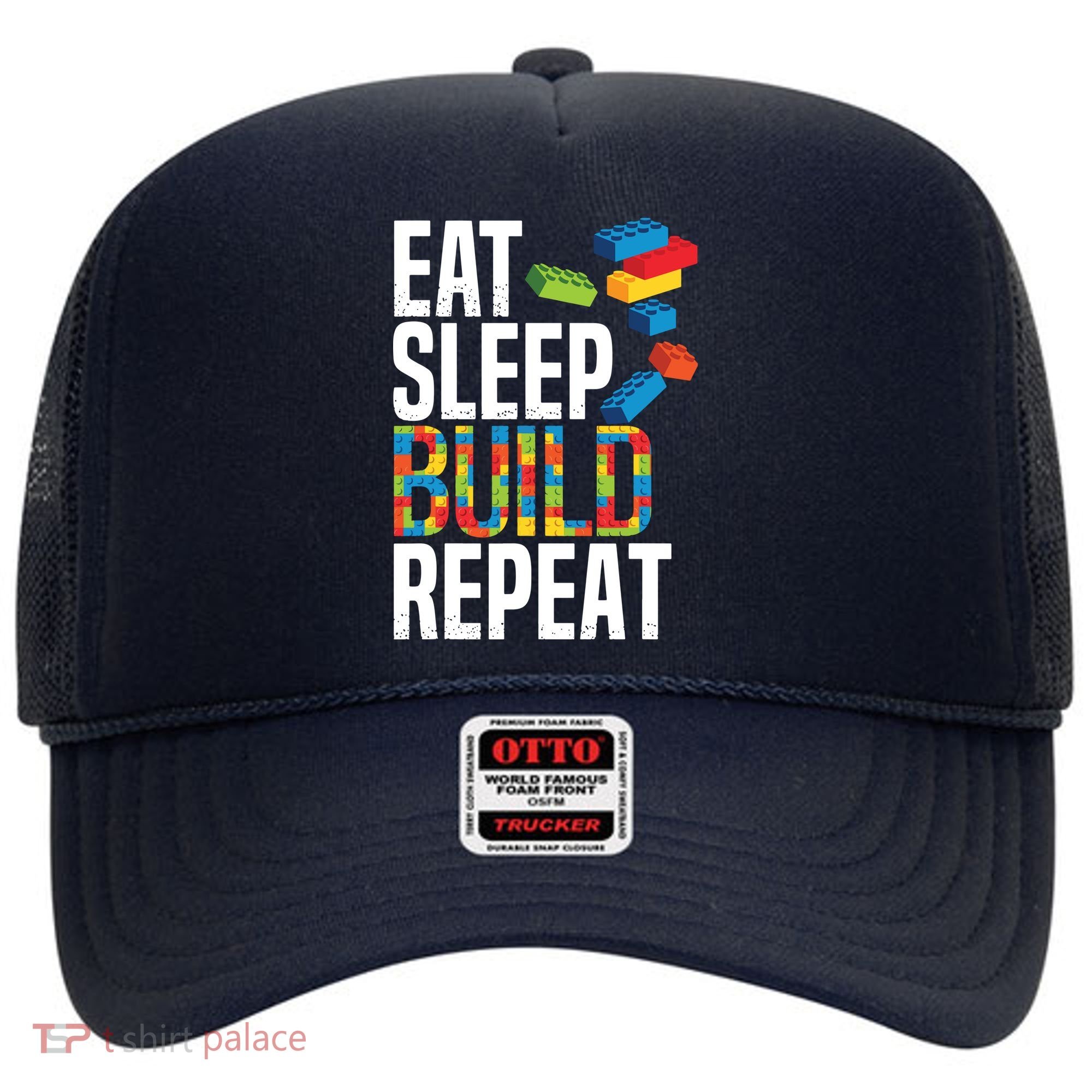 Eat Sleep Build Repeat Building Blocks Bricks Master Builder Hat