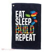 Eat Sleep Build Repeat Building Blocks Bricks Master Builder Golf Towel thumb 0