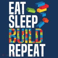Eat Sleep Build Repeat Building Blocks Bricks Master Builder Women's Long Sleeve Shirt thumb 2