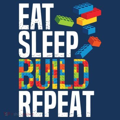 Eat Sleep Build Repeat Building Blocks Bricks Master Builder Women's V-Neck T-Shirt