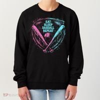 Eat Sleep Baseball Repeat Baseball Life Player Funny Women's Sweatshirt thumb 0