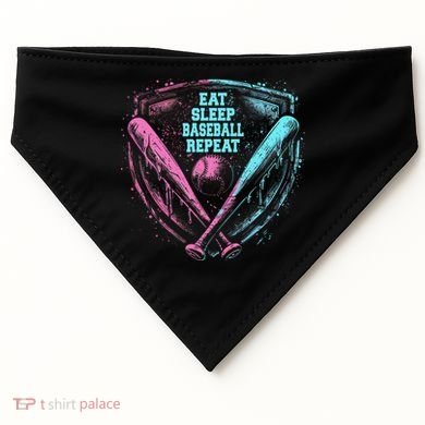 Eat Sleep Baseball Repeat Baseball Life Player Funny USA-Made Doggie Bandana