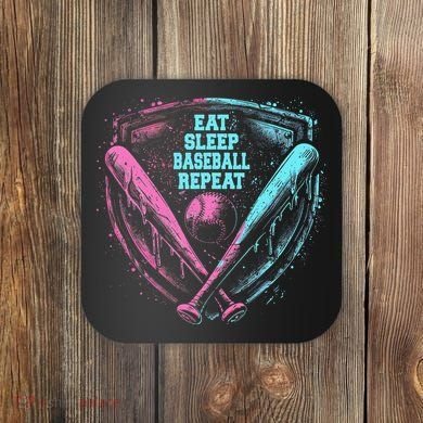 Eat Sleep Baseball Repeat Baseball Life Player Funny Coaster