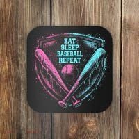 Eat Sleep Baseball Repeat Baseball Life Player Funny Coaster thumb 0