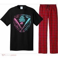 Eat Sleep Baseball Repeat Baseball Life Player Funny Pajama Set thumb 0