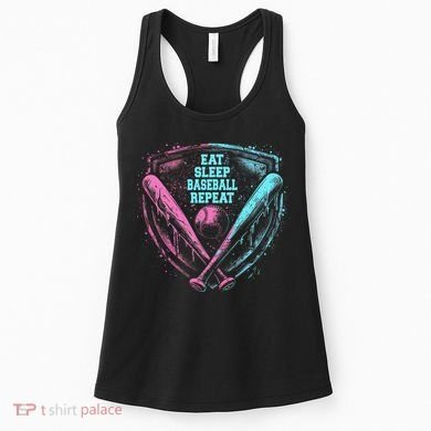 Eat Sleep Baseball Repeat Baseball Life Player Funny Women's Tank Top