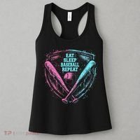 Eat Sleep Baseball Repeat Baseball Life Player Funny Women's Tank Top thumb 3