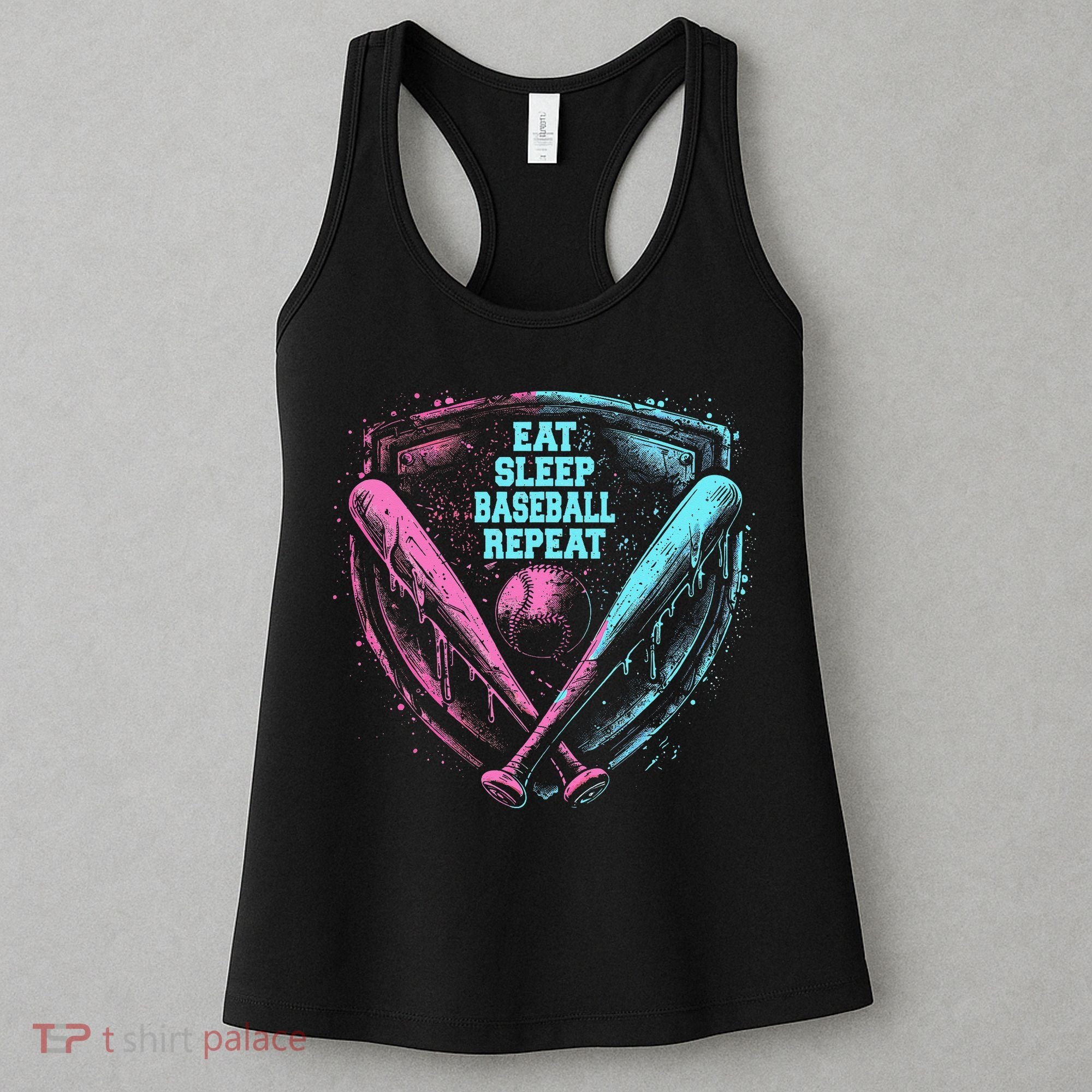 Eat Sleep Baseball Repeat Baseball Life Player Funny Women's Tank Top