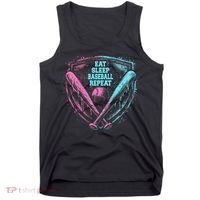 Eat Sleep Baseball Repeat Baseball Life Player Funny Tank Top thumb 0
