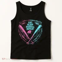 Eat Sleep Baseball Repeat Baseball Life Player Funny Tank Top thumb 2