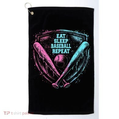 Eat Sleep Baseball Repeat Baseball Life Player Funny Golf Towel