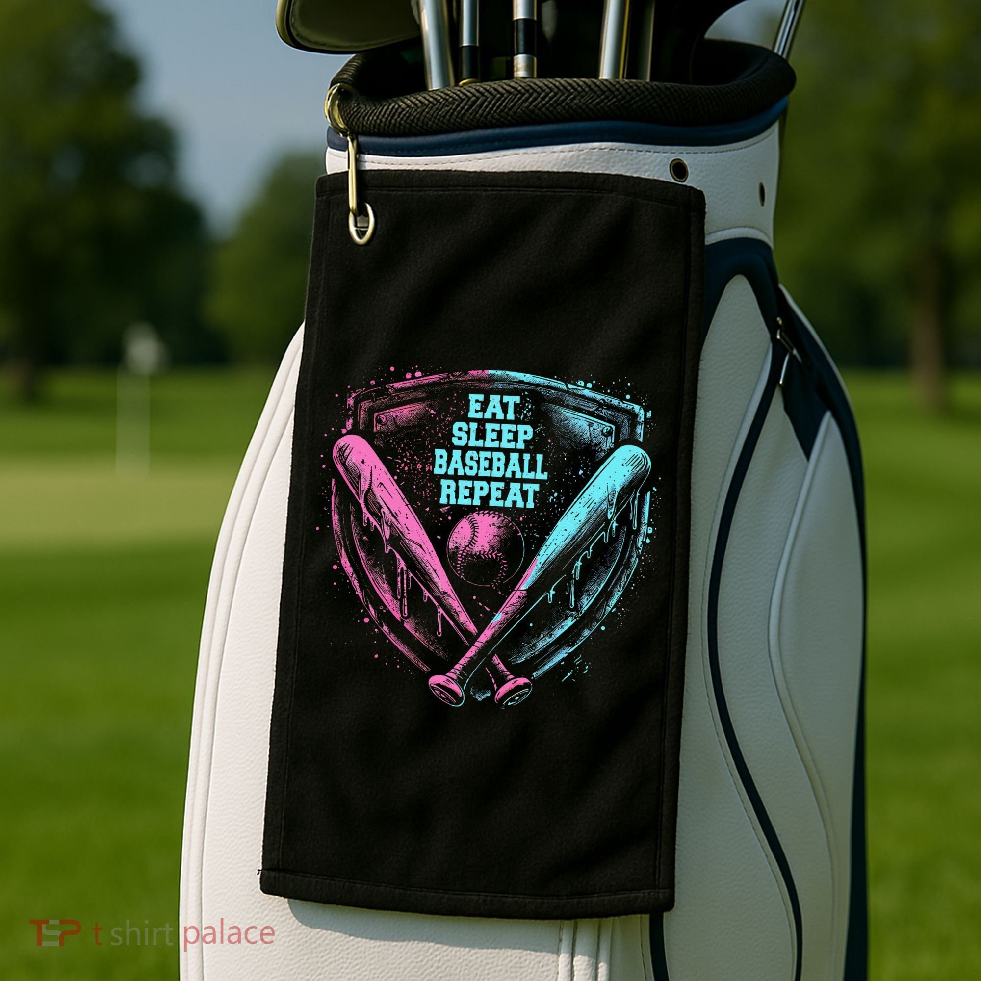 Eat Sleep Baseball Repeat Baseball Life Player Funny Golf Towel