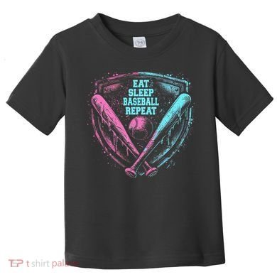 Eat Sleep Baseball Repeat Baseball Life Player Funny Toddler T-Shirt