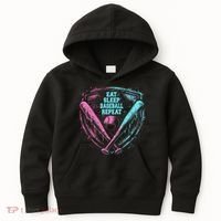 Eat Sleep Baseball Repeat Baseball Life Player Funny Kids Hoodie thumb 0