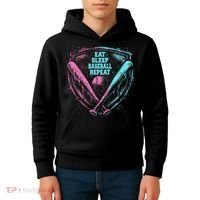 Eat Sleep Baseball Repeat Baseball Life Player Funny Kids Hoodie thumb 4