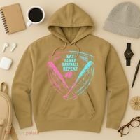 Eat Sleep Baseball Repeat Baseball Life Player Funny Hoodie thumb 3