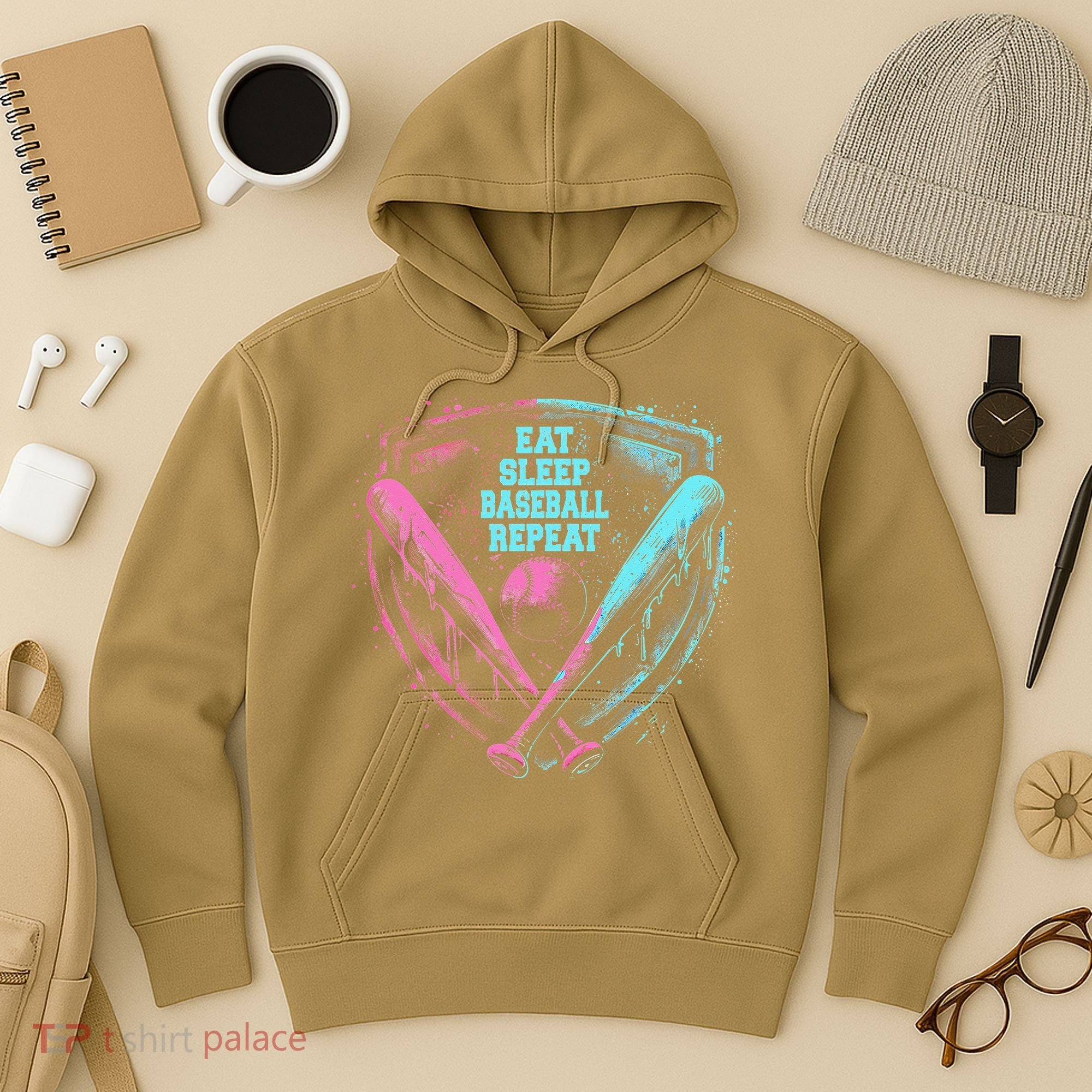 Eat Sleep Baseball Repeat Baseball Life Player Funny Hoodie