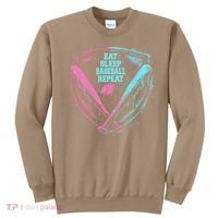 Eat Sleep Baseball Repeat Baseball Life Player Funny Sweatshirt thumb 0