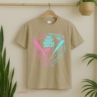 Eat Sleep Baseball Repeat Baseball Life Player Funny T-Shirt thumb 2