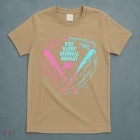 Eat Sleep Baseball Repeat Baseball Life Player Funny T-Shirt thumb 5