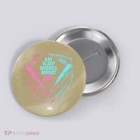 Eat Sleep Baseball Repeat Baseball Life Player Funny Button thumb 0